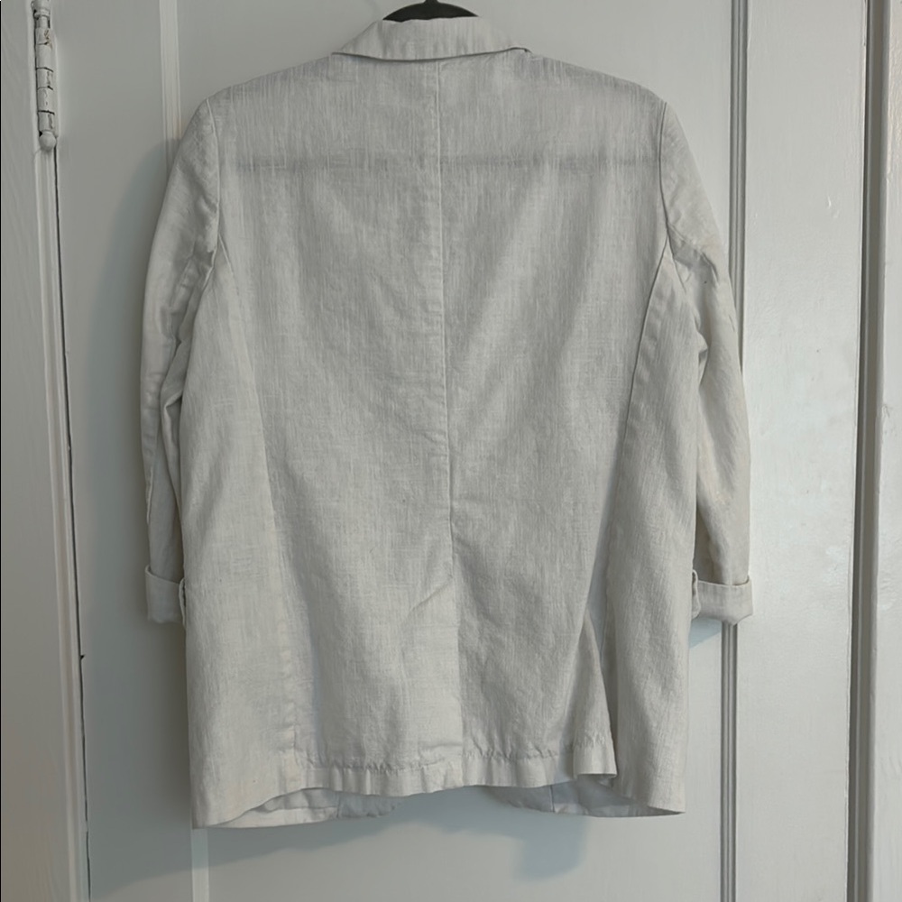 Classic White/Cream Linen-Style Blazer - Picture 6 of 7